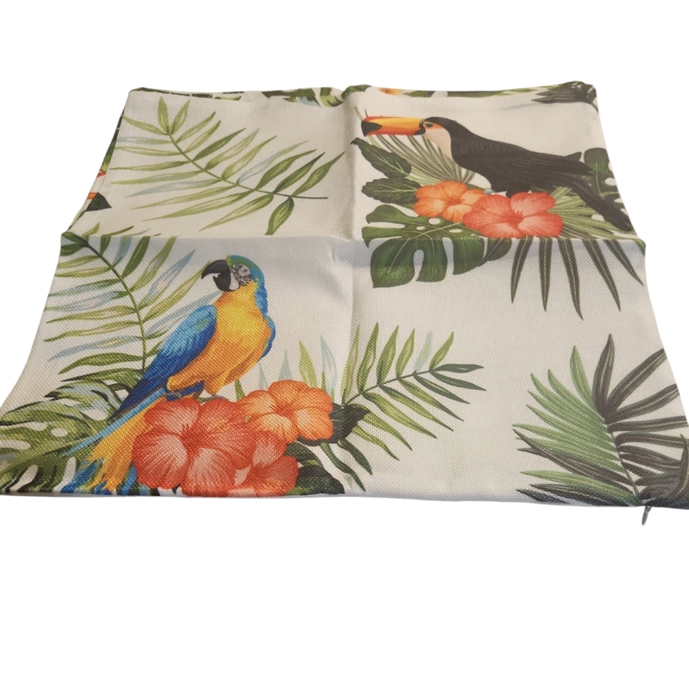 4 Pcs Decorative floral bird pillow cases 18x18 - Picture 6 of 10